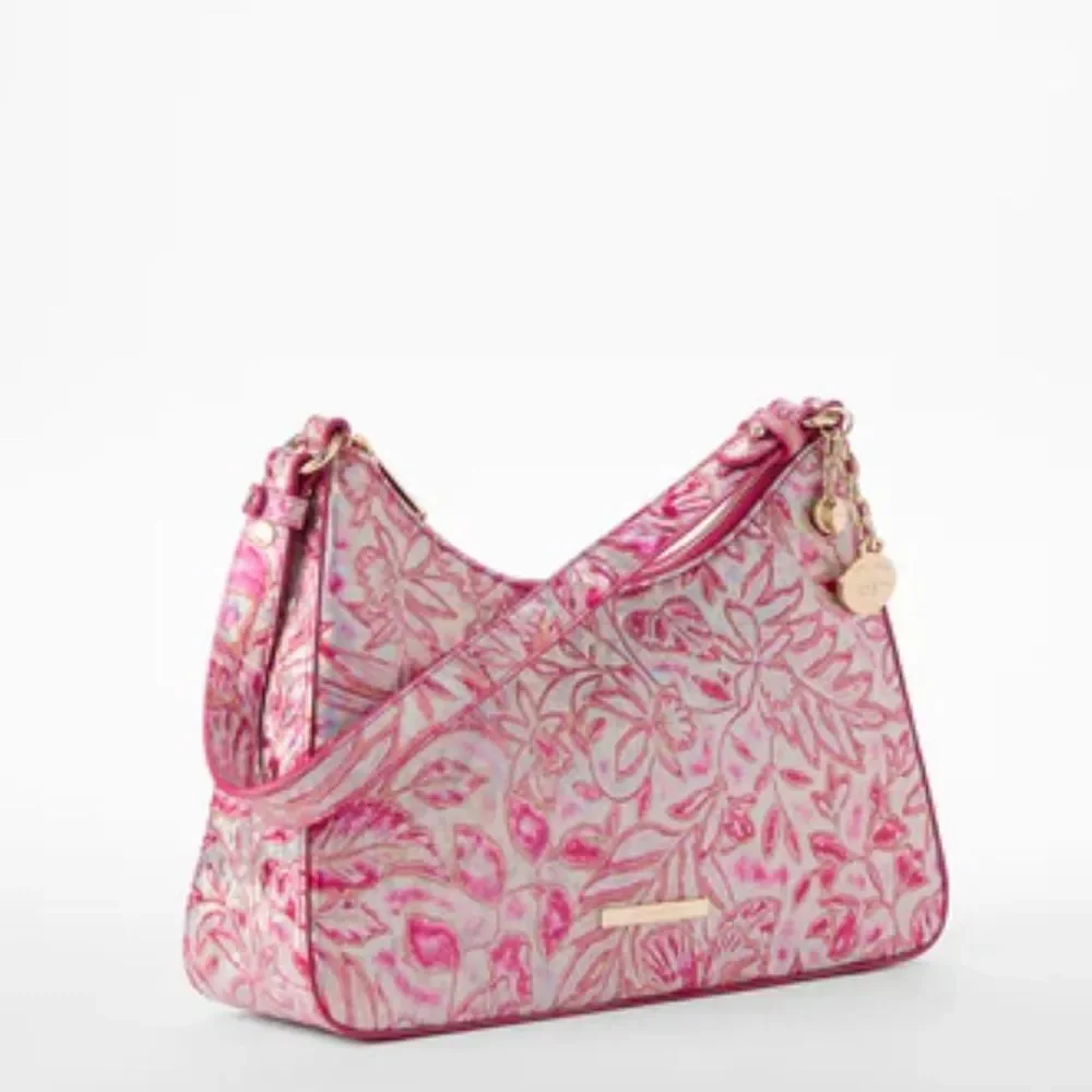NWT Brahmin esme coral snapdragon  Floral Pink Shoulder Bag